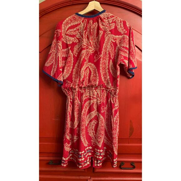 NWT Plenty by Tracy Reese Small 100% Silk Ruby Red Boho Cottage Core 258 Retail - Picture 4 of 7